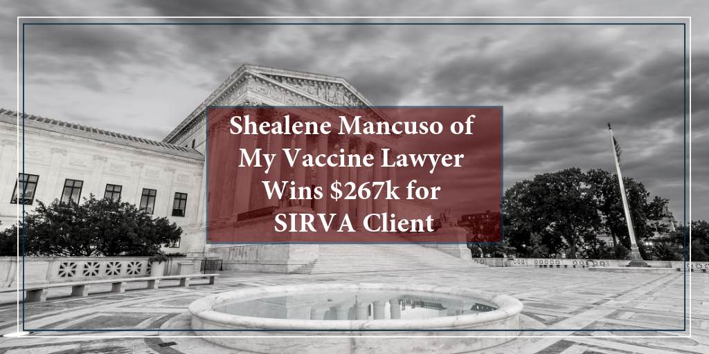 My Vaccine Lawyer Wins $267k for SIRVA from Flu Shot Client