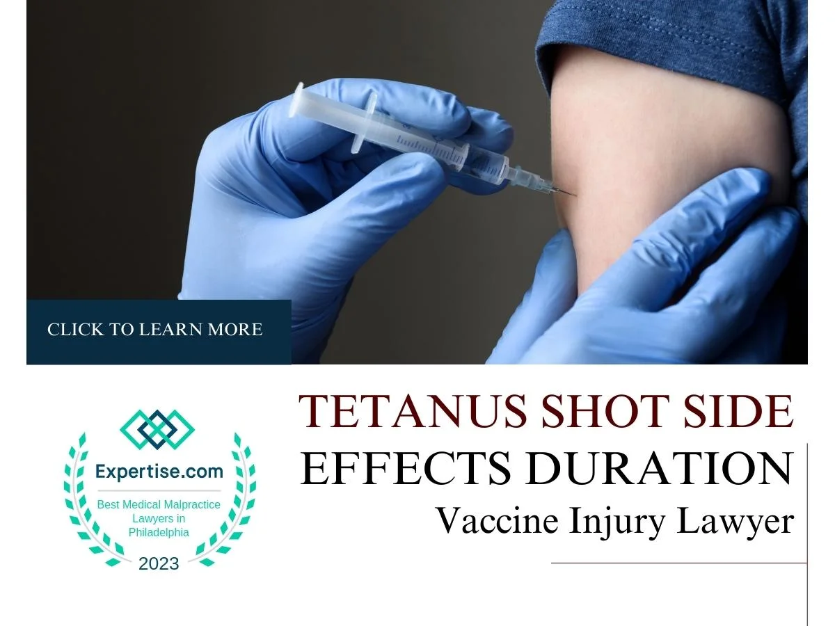 How long do tetanus shot side effects last in adults